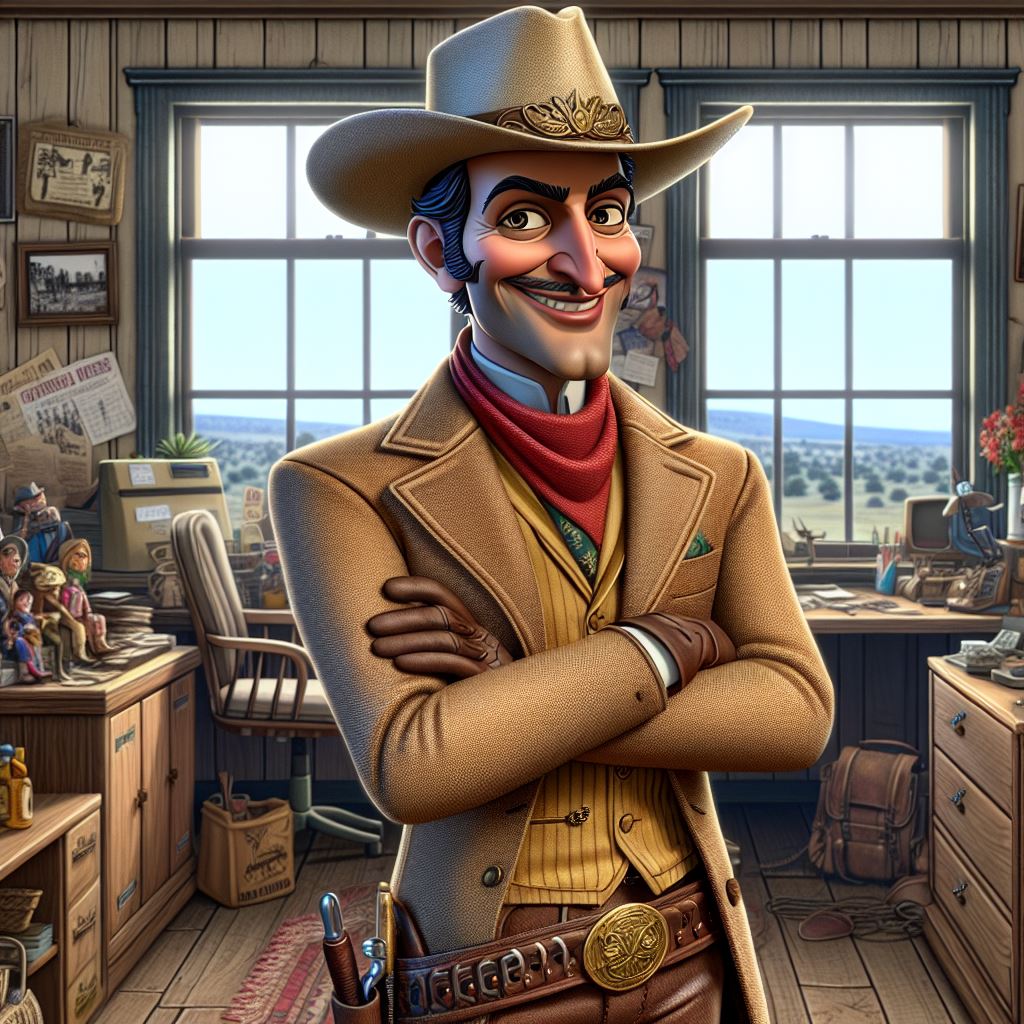 une image style bande dessinée présentant les portrait séparé dans des images distincte cowboy de : Rico le Râleur Chronique, Patricia la Pinailleuse, Gina la Commère, Mou le « Mousse », Bobby le Dictateur, Darryl le Fils à Papa